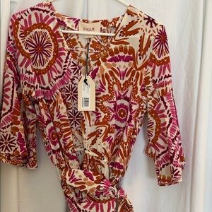 Figue Pink and Orange Patterned Dress